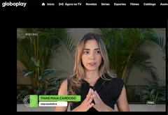 Thaís Maia em entrevista na NSC, afiliada da Globo em Santa Catarina